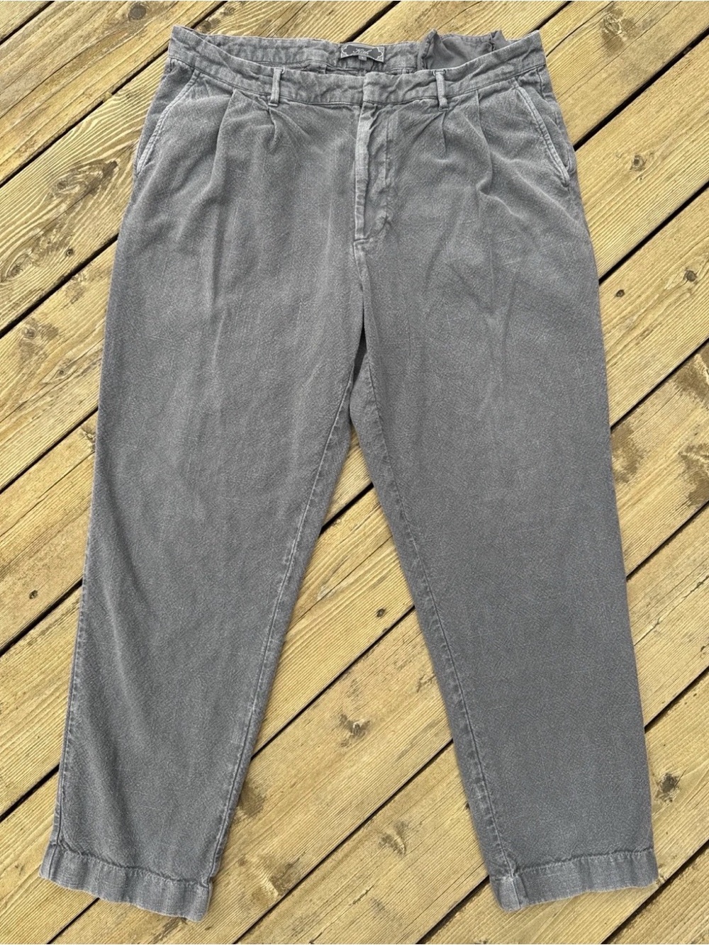 Kith Summer Classics 25 Pleated Cotton Pants Gray Size L Casual Chino NYC